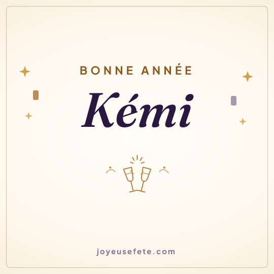 Image carrée « Bonne année Kémi » pour WhatsApp