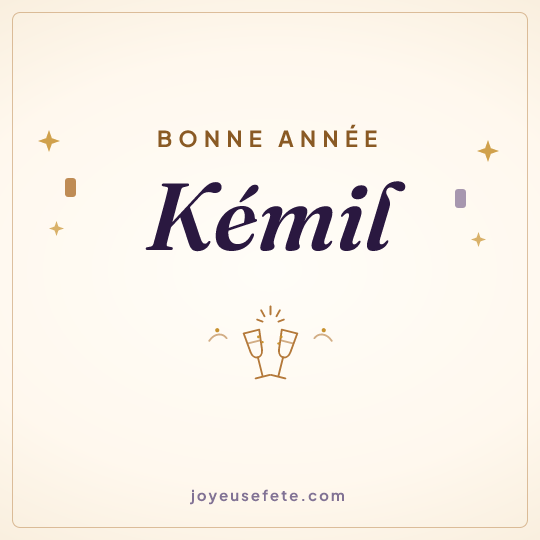Image carrée « Bonne année Kémil » pour WhatsApp