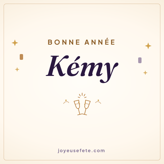 Image carrée « Bonne année Kémy » pour WhatsApp