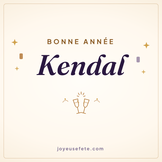 Image carrée « Bonne année Kendal » pour WhatsApp