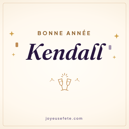 Image carrée « Bonne année Kendall » pour WhatsApp