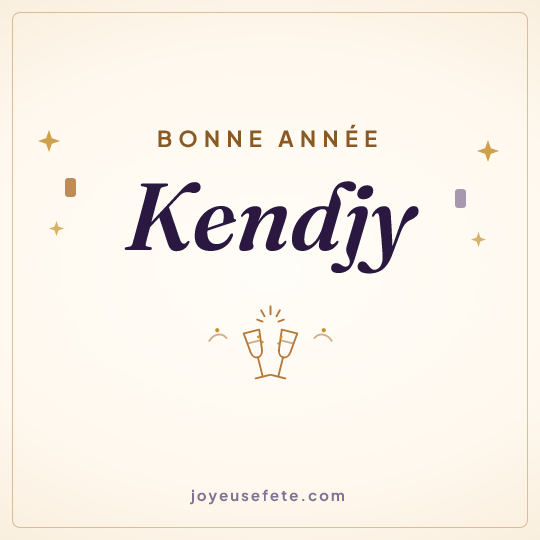 Image carrée « Bonne année Kendjy » pour WhatsApp