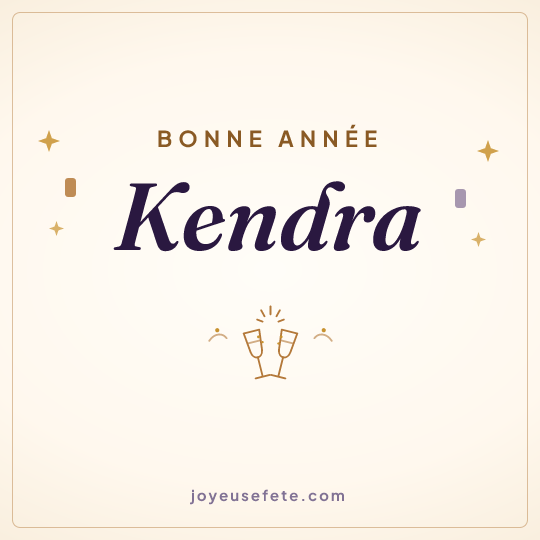 Image carrée « Bonne année Kendra » pour WhatsApp