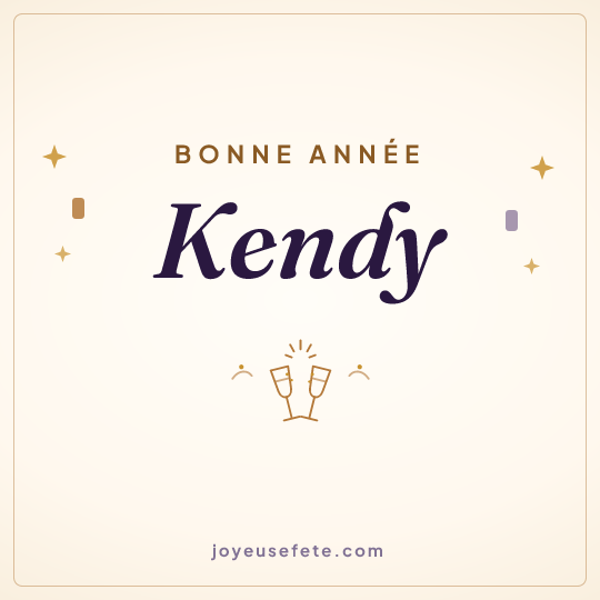 Image carrée « Bonne année Kendy » pour WhatsApp