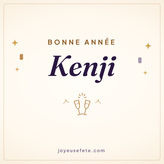 Image carrée « Bonne année Kenji » pour WhatsApp