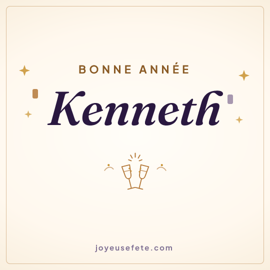 Image carrée « Bonne année Kenneth » pour WhatsApp
