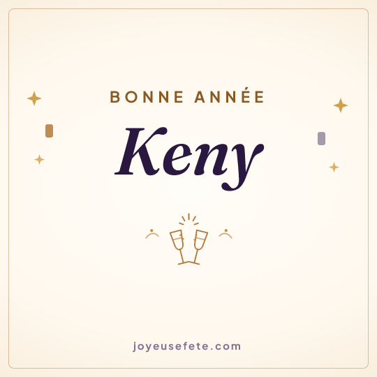 Image carrée « Bonne année Keny » pour WhatsApp