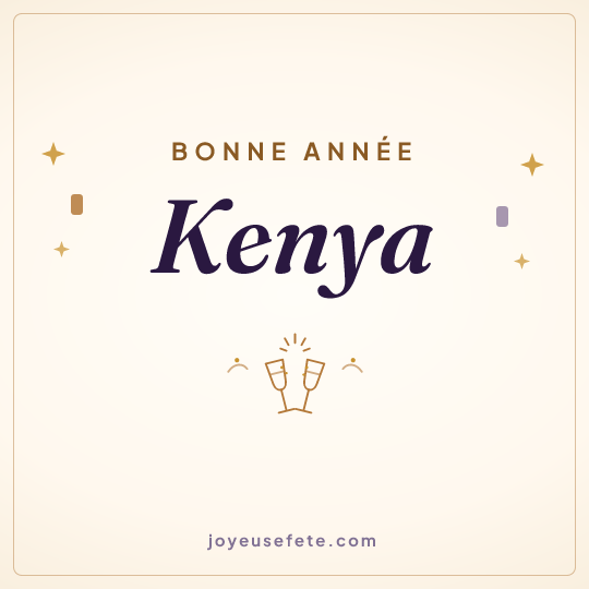 Image carrée « Bonne année Kenya » pour WhatsApp