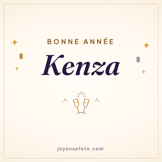 Image carrée « Bonne année Kenza » pour WhatsApp