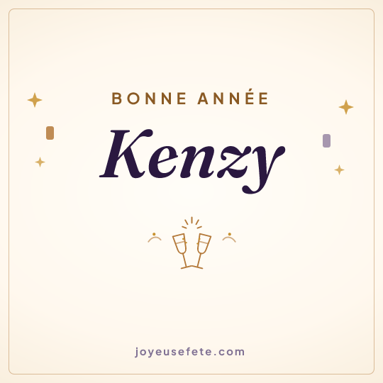 Image carrée « Bonne année Kenzy » pour WhatsApp