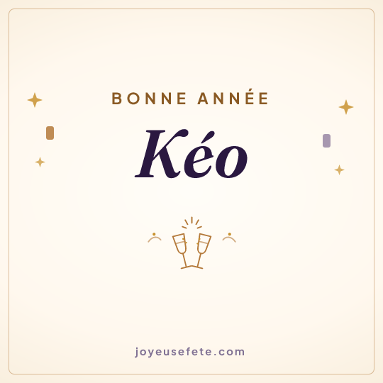 Image carrée « Bonne année Kéo » pour WhatsApp