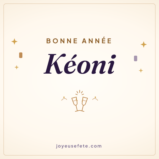 Image carrée « Bonne année Kéoni » pour WhatsApp