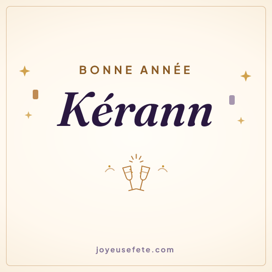 Image carrée « Bonne année Kérann » pour WhatsApp