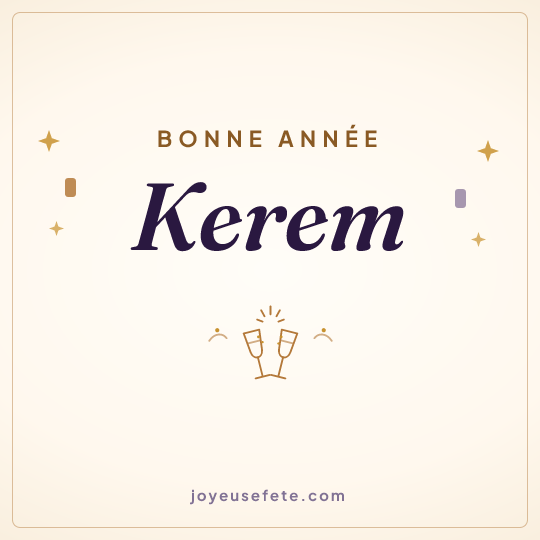 Image carrée « Bonne année Kerem » pour WhatsApp