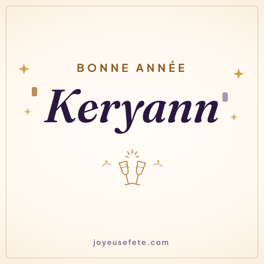 Image carrée « Bonne année Keryann » pour WhatsApp