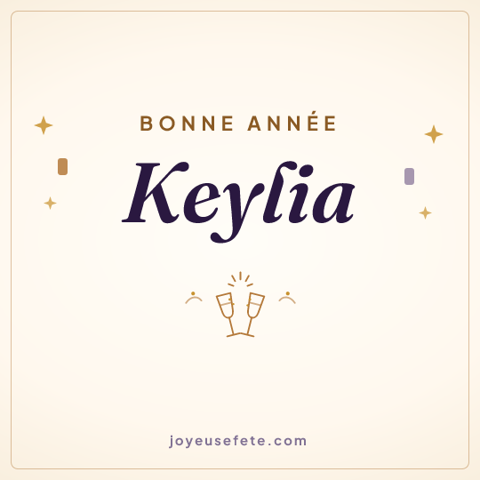 Image carrée « Bonne année Keylia » pour WhatsApp