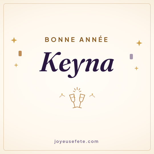 Image carrée « Bonne année Keyna » pour WhatsApp