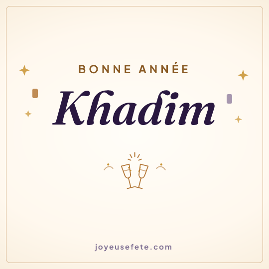 Image carrée « Bonne année Khadim » pour WhatsApp
