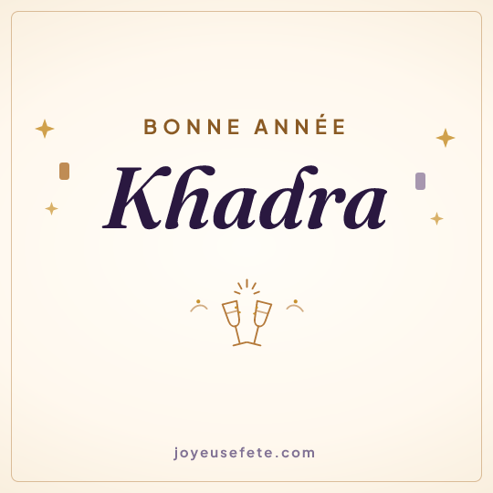 Image carrée « Bonne année Khadra » pour WhatsApp