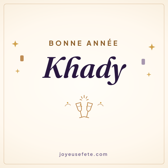 Image carrée « Bonne année Khady » pour WhatsApp