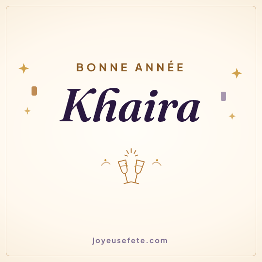 Image carrée « Bonne année Khaira » pour WhatsApp