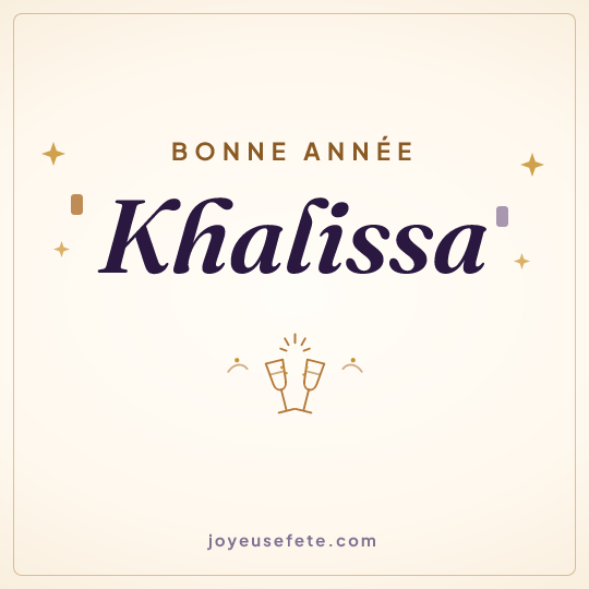 Image carrée « Bonne année Khalissa » pour WhatsApp