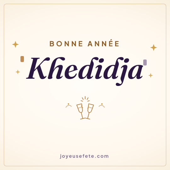 Image carrée « Bonne année Khedidja » pour WhatsApp