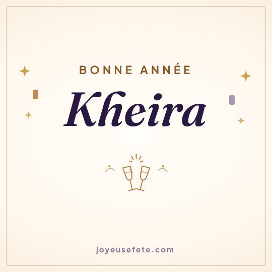 Image carrée « Bonne année Kheira » pour WhatsApp