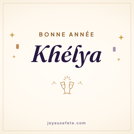 Image carrée « Bonne année Khélya » pour WhatsApp