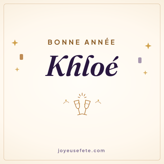 Image carrée « Bonne année Khloé » pour WhatsApp