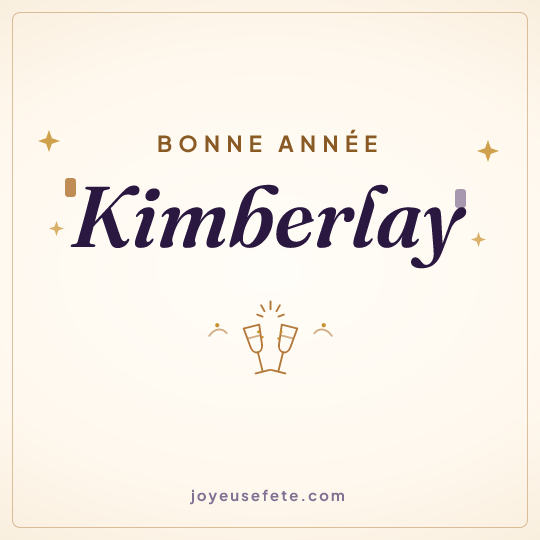 Image carrée « Bonne année Kimberlay » pour WhatsApp