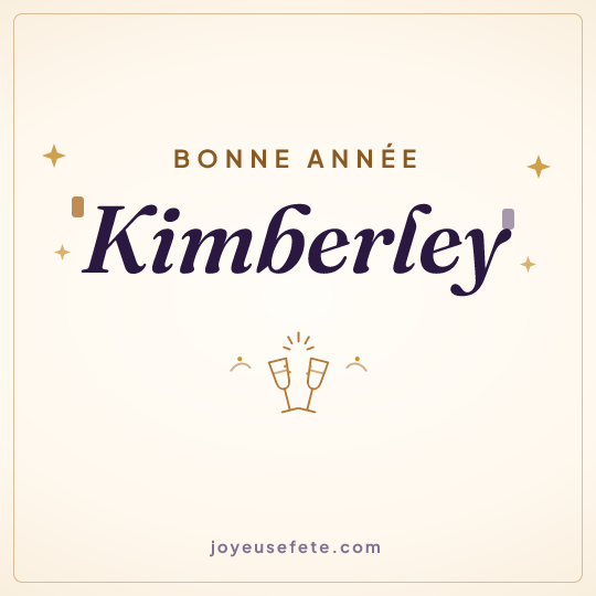 Image carrée « Bonne année Kimberley » pour WhatsApp