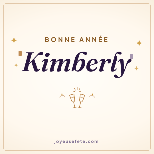 Image carrée « Bonne année Kimberly » pour WhatsApp