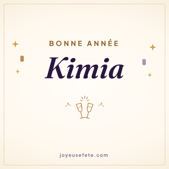 Image carrée « Bonne année Kimia » pour WhatsApp