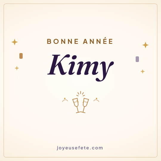 Image carrée « Bonne année Kimy » pour WhatsApp