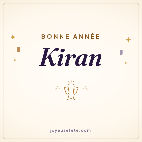 Image carrée « Bonne année Kiran » pour WhatsApp