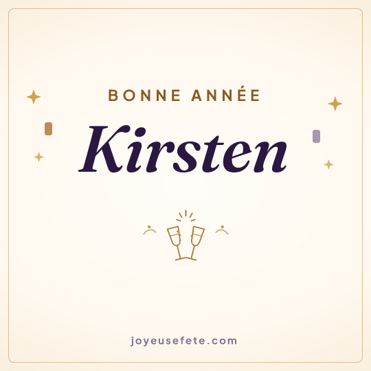 Image carrée « Bonne année Kirsten » pour WhatsApp