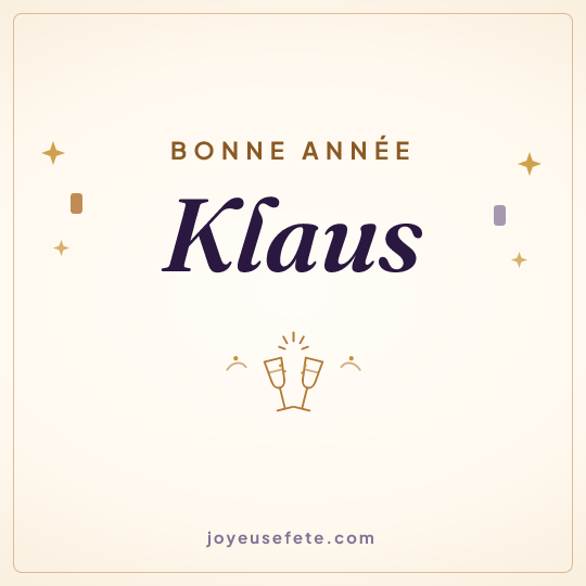 Image carrée « Bonne année Klaus » pour WhatsApp