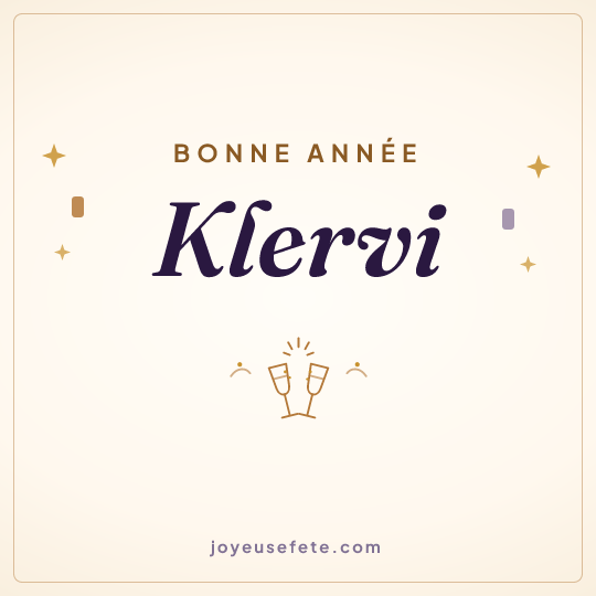 Image carrée « Bonne année Klervi » pour WhatsApp