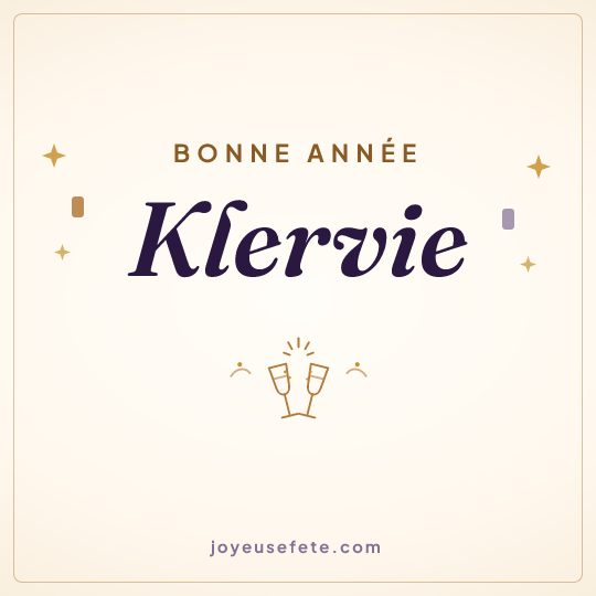 Image carrée « Bonne année Klervie » pour WhatsApp