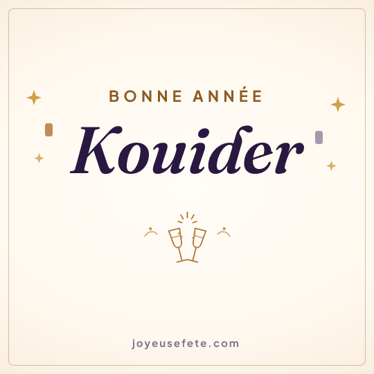 Image carrée « Bonne année Kouider » pour WhatsApp