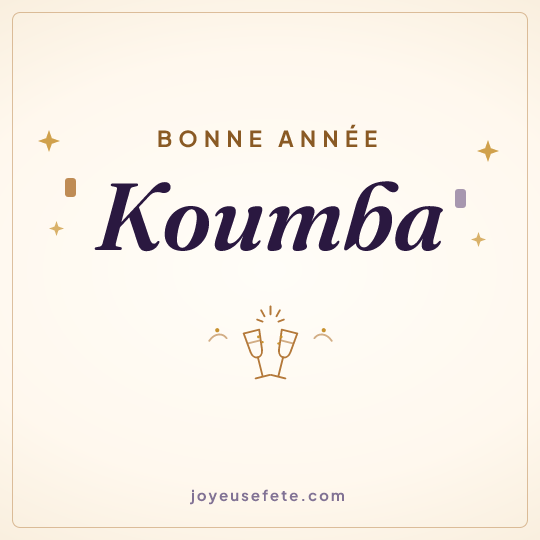 Image carrée « Bonne année Koumba » pour WhatsApp