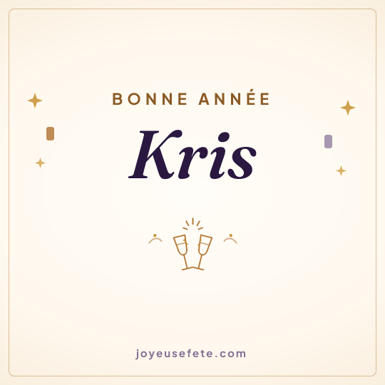 Image carrée « Bonne année Kris » pour WhatsApp