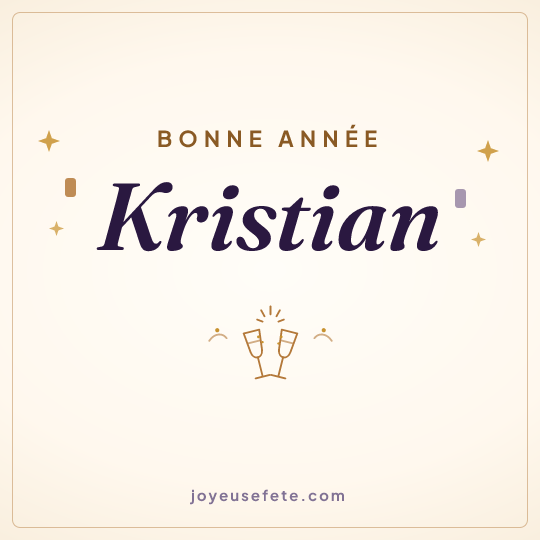 Image carrée « Bonne année Kristian » pour WhatsApp