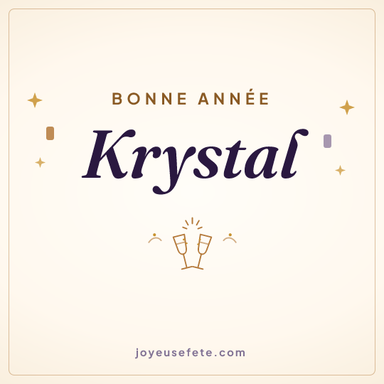 Image carrée « Bonne année Krystal » pour WhatsApp