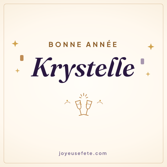 Image carrée « Bonne année Krystelle » pour WhatsApp