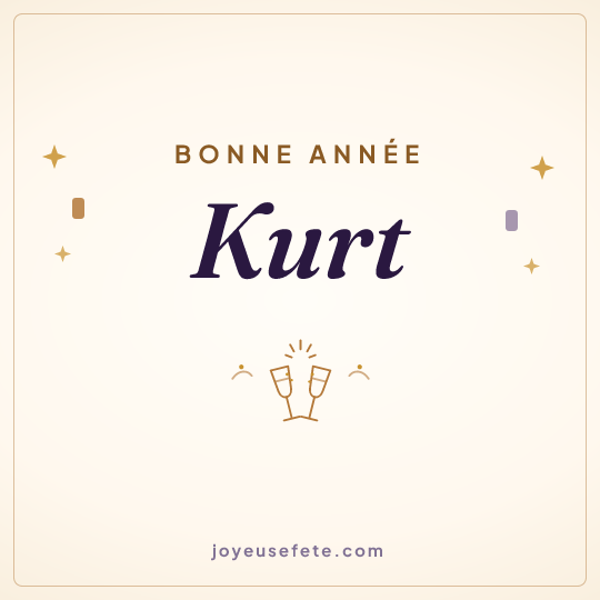 Image carrée « Bonne année Kurt » pour WhatsApp