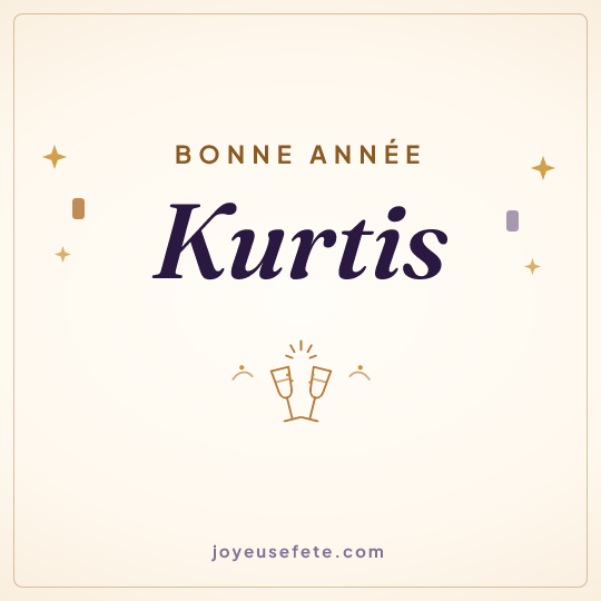 Image carrée « Bonne année Kurtis » pour WhatsApp