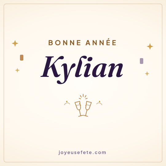Image carrée « Bonne année Kylian » pour WhatsApp