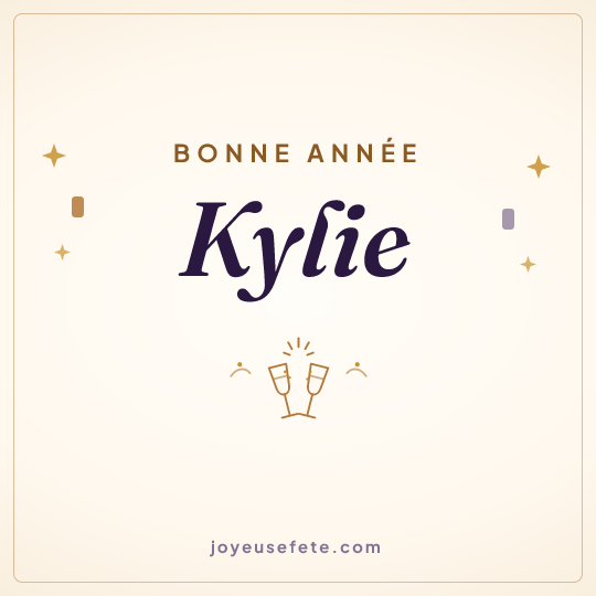 Image carrée « Bonne année Kylie » pour WhatsApp